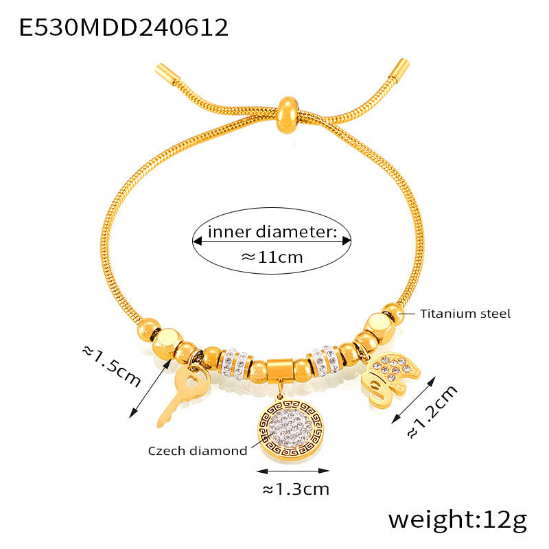 Geometrisches Titanstahl-Armband mit Zirkonia – Bild 2 | LuxeStyle