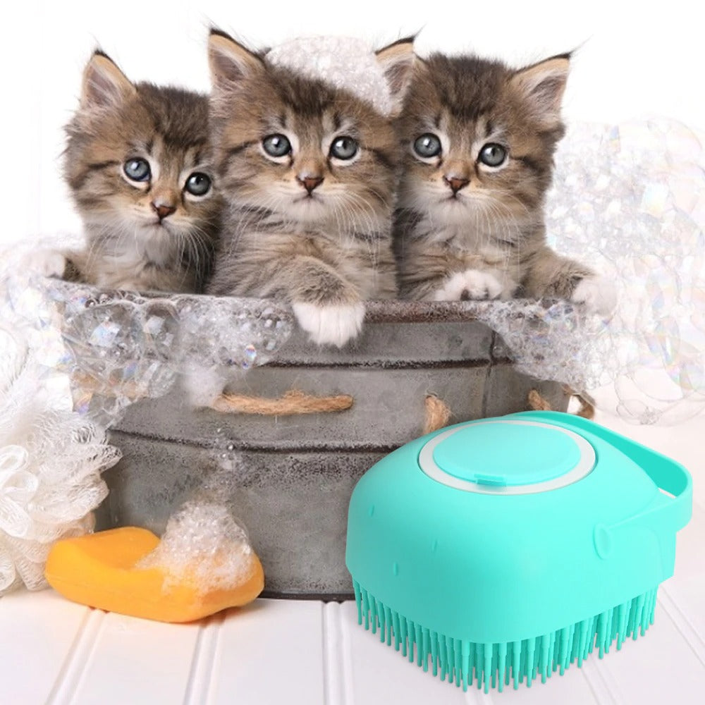 2-in-1 Badebürste mit Massage für Hunde & Katzen