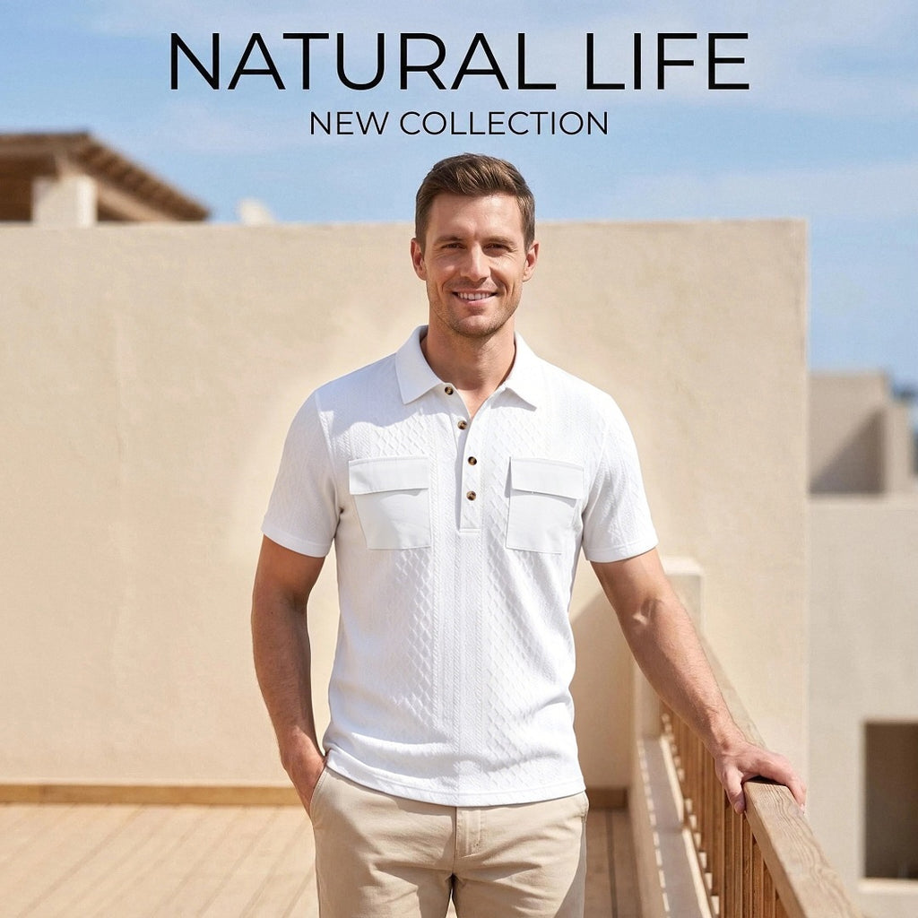 Jacquard Polo-Shirt mit Reverskragen