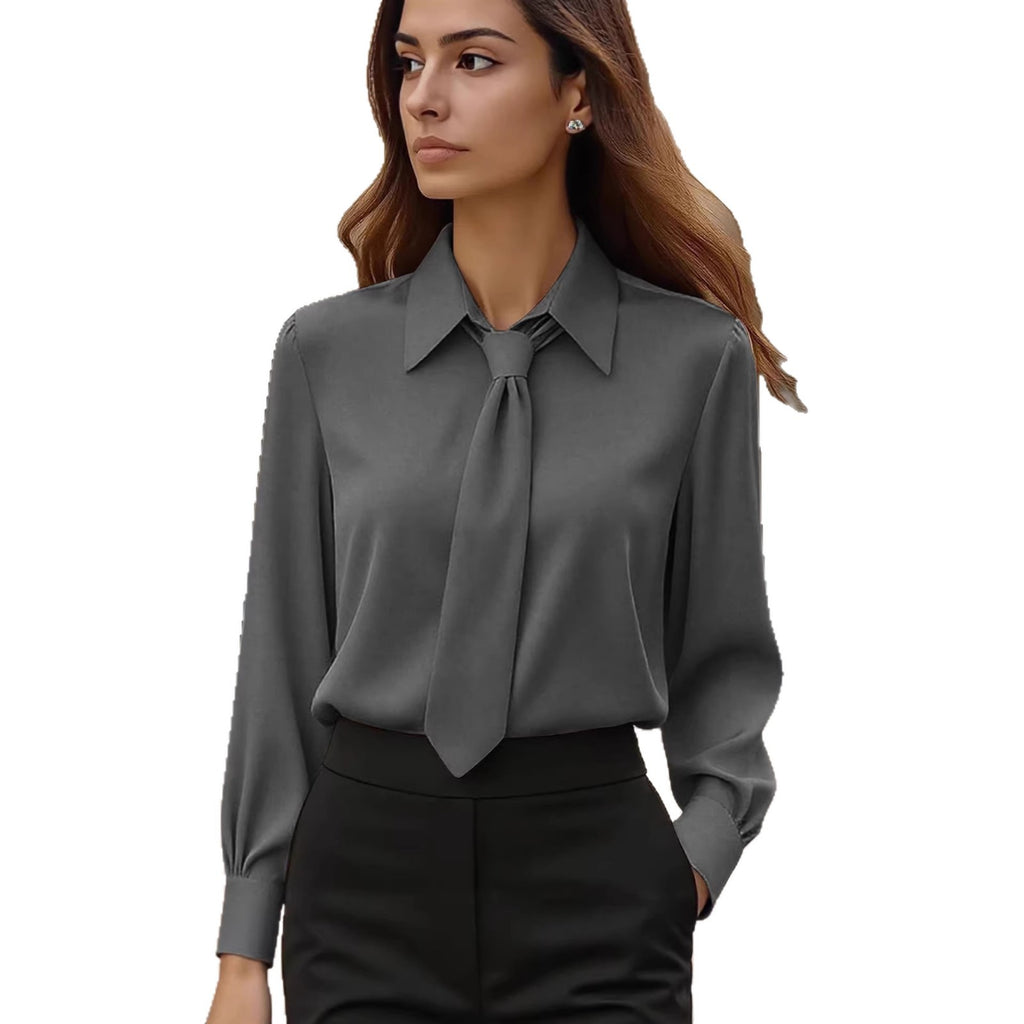 Elegante Satin-Bluse mit französischer Manschette
