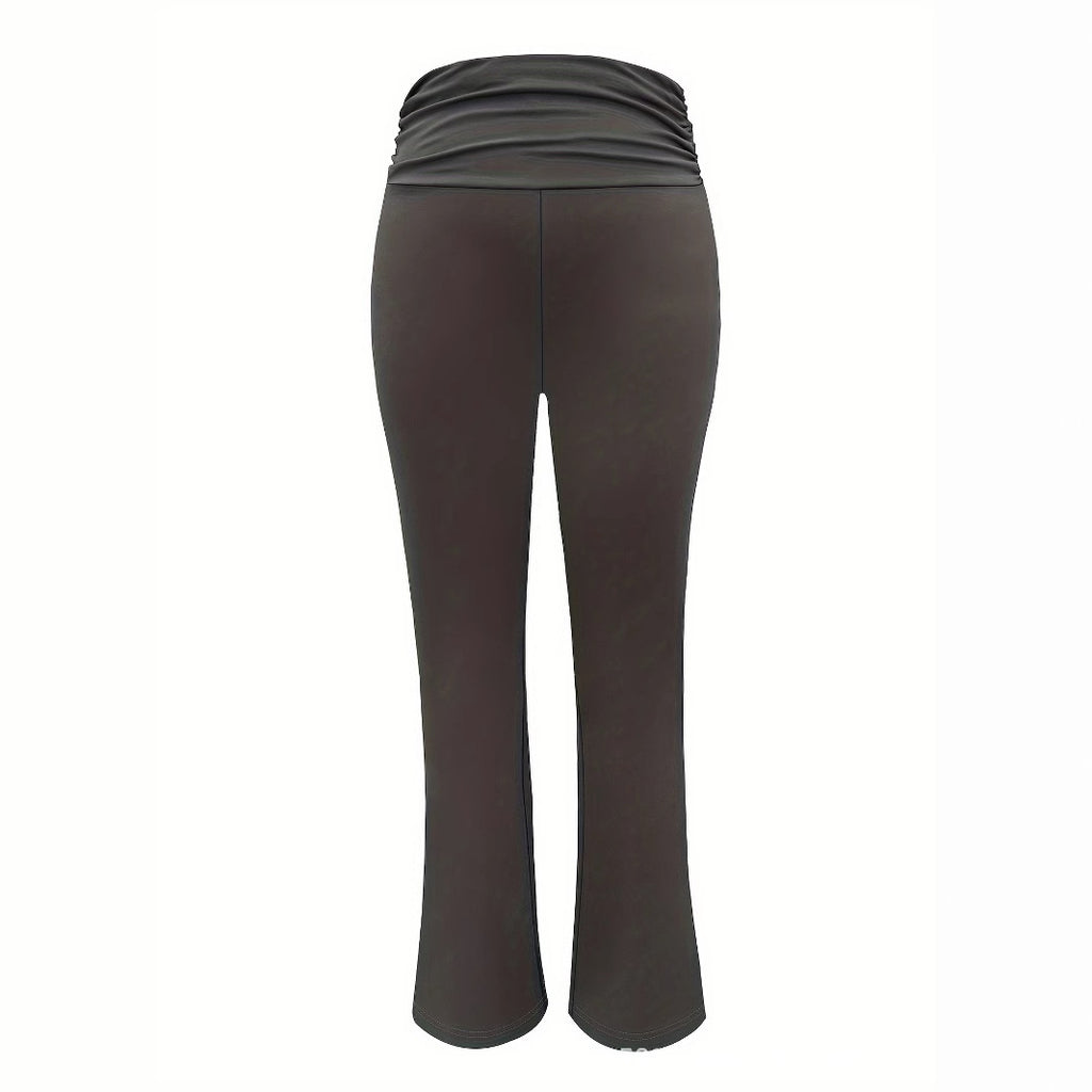 Gestrickte Leggings mit gerafftem Bund