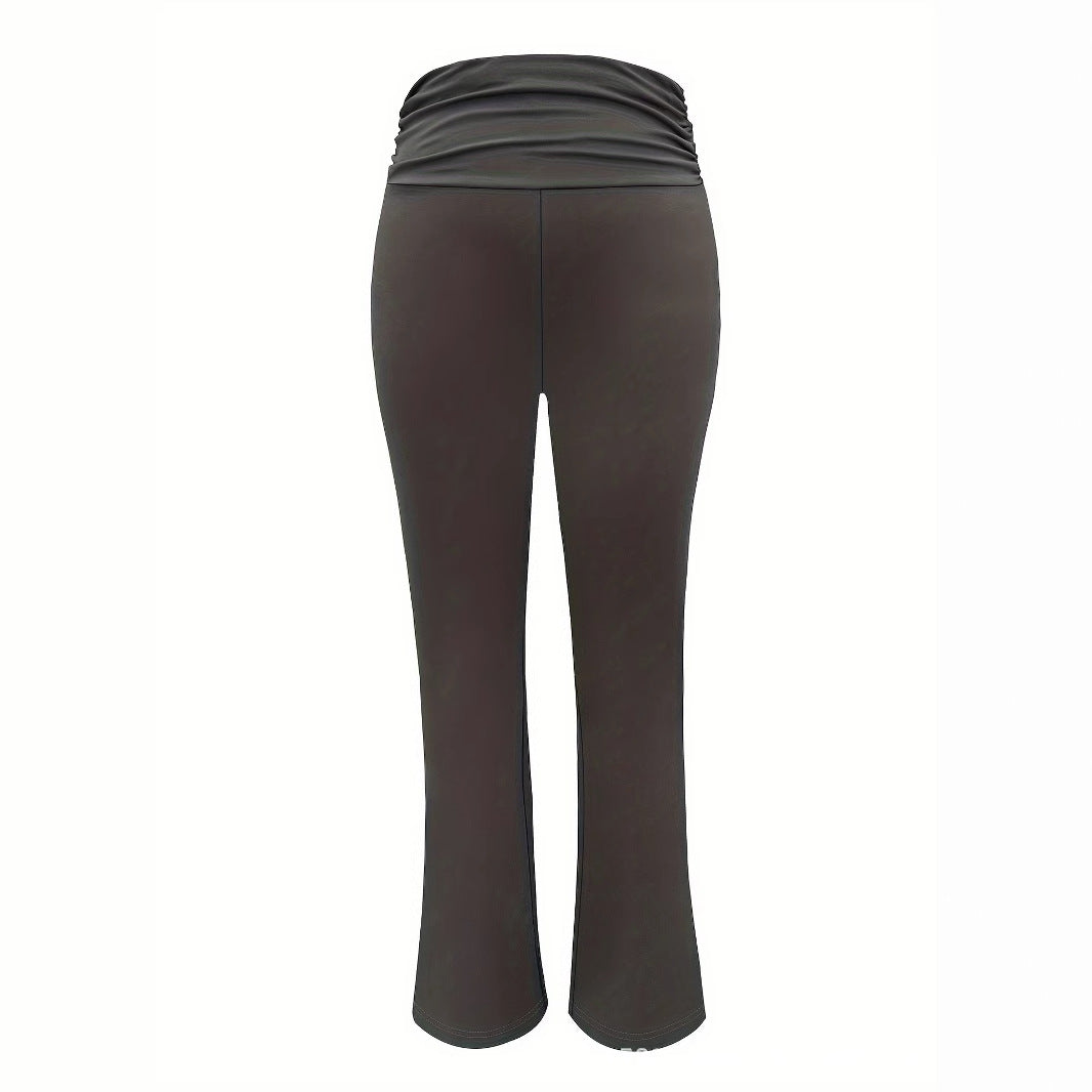 Gestrickte Leggings mit gerafftem Bund