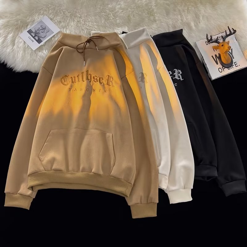 Premium Hoodie mit Letter-Stickerei