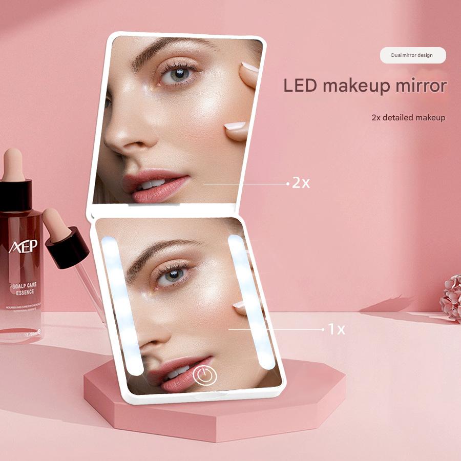 Kompaktes LED-Makeup-Spiegelset