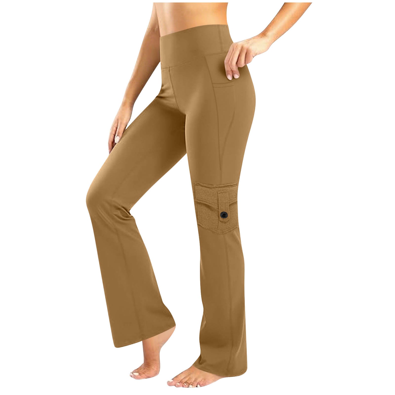 Atmungsaktive Sport-Leggings mit Knopf-Taschen