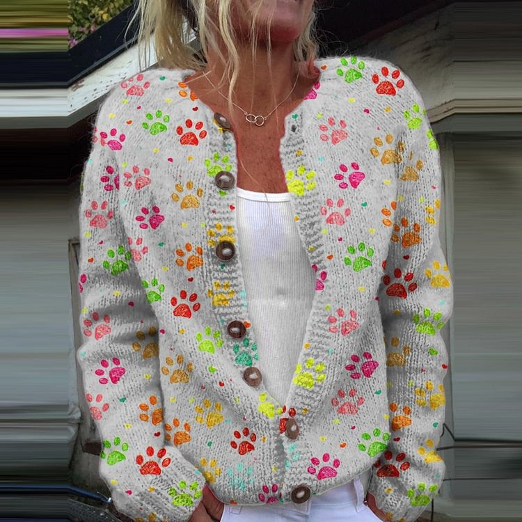Gestrickter Cardigan mit Blumenmuster – Bild 5 | LuxeStyle