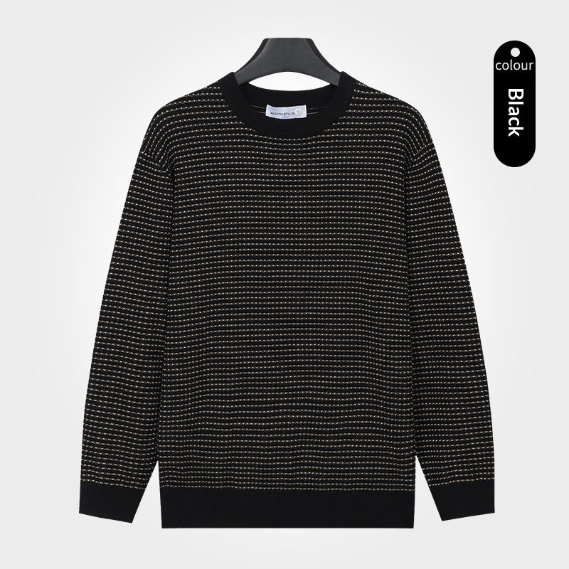 Herren Strickpullover Rundhals Leinen-Mix