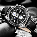 Herrenuhr mit Lederarmband und Datumsanzeige