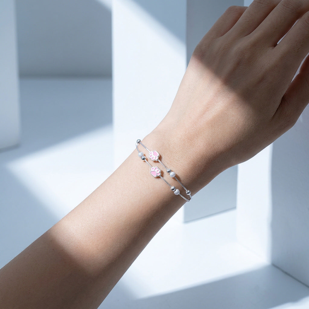 Katzenpfoten-Armband aus 925 Sterling Silber
