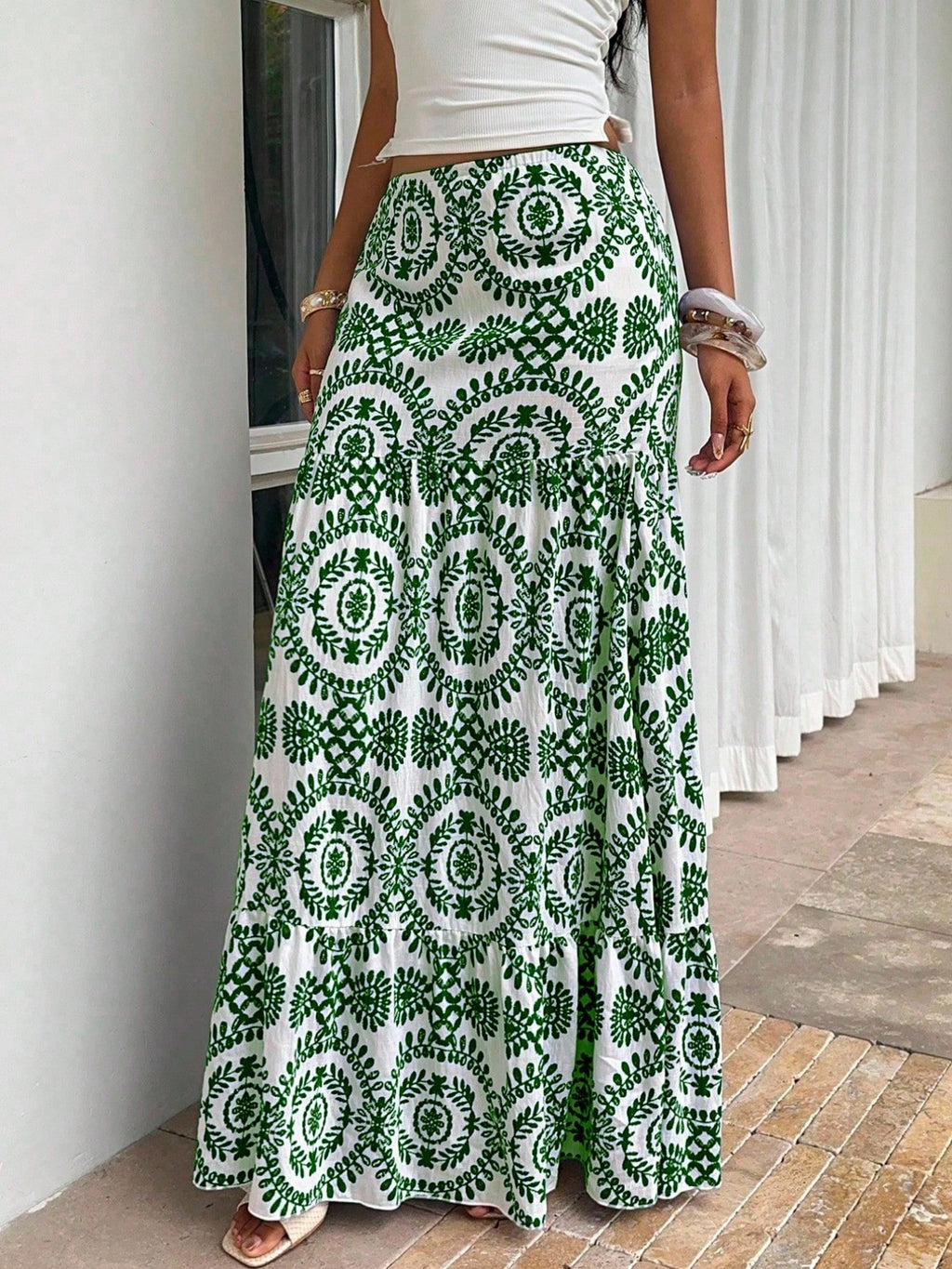 Boho-Maxirock mit Print