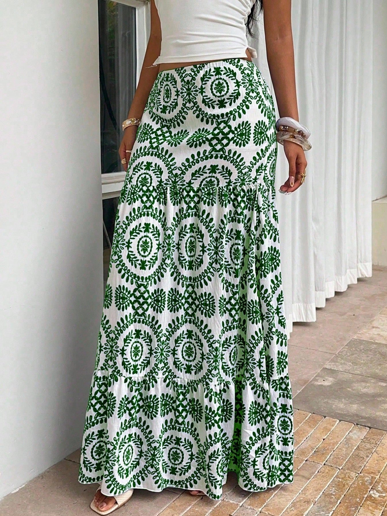 Boho-Maxirock mit Print