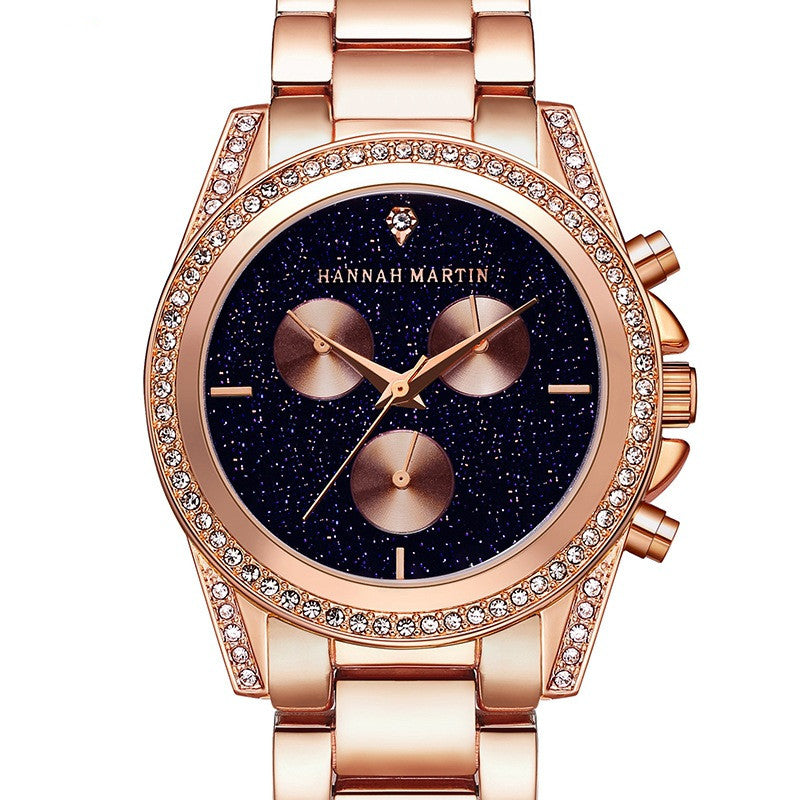 Damen Roségold Quarz-Uhr mit Diamanten – Bild 2 | LuxeStyle