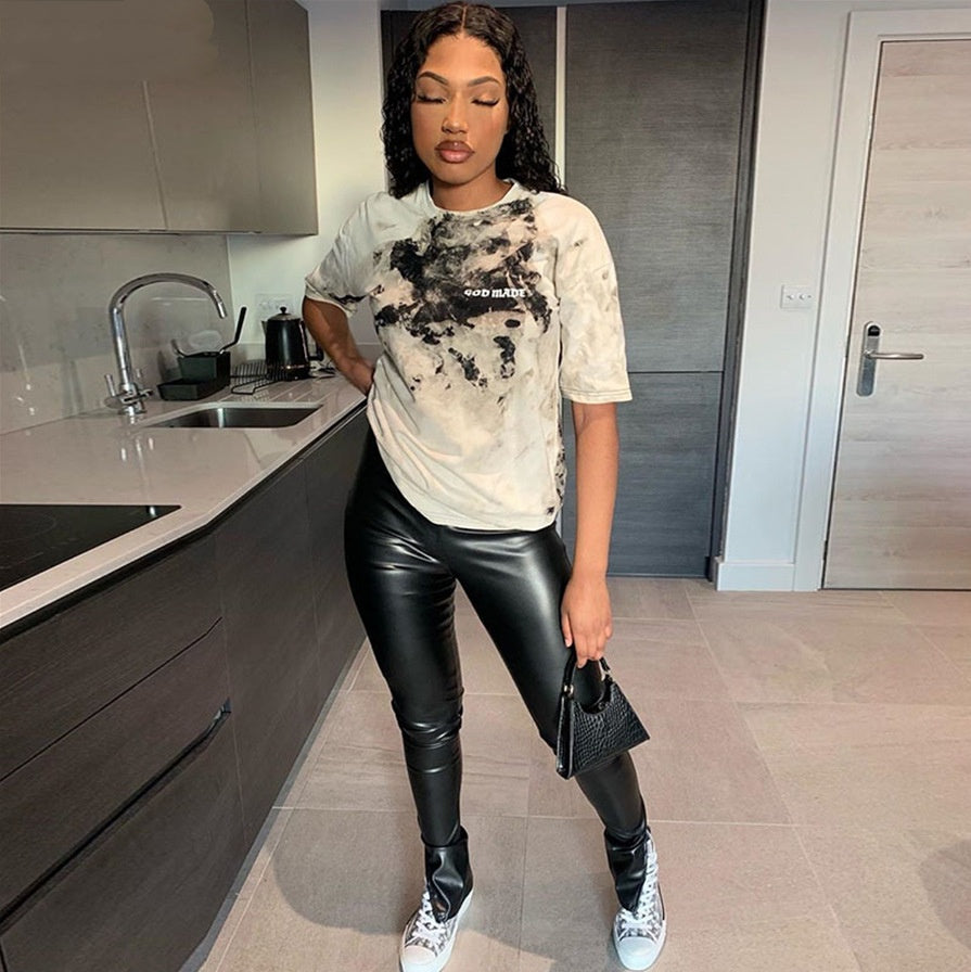 High-Waist Leggings mit ausgestelltem Bein