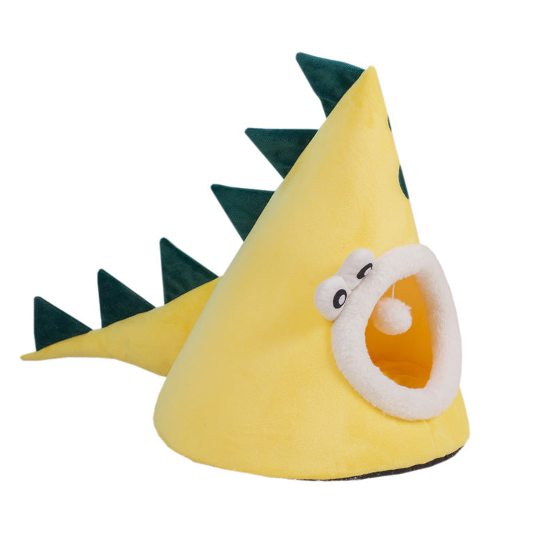 Gelb. Dinosaurier-Katzenbett