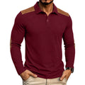 Männliches Langarm-Waffel-Polo-Shirt – Bild 13 | LuxeStyle