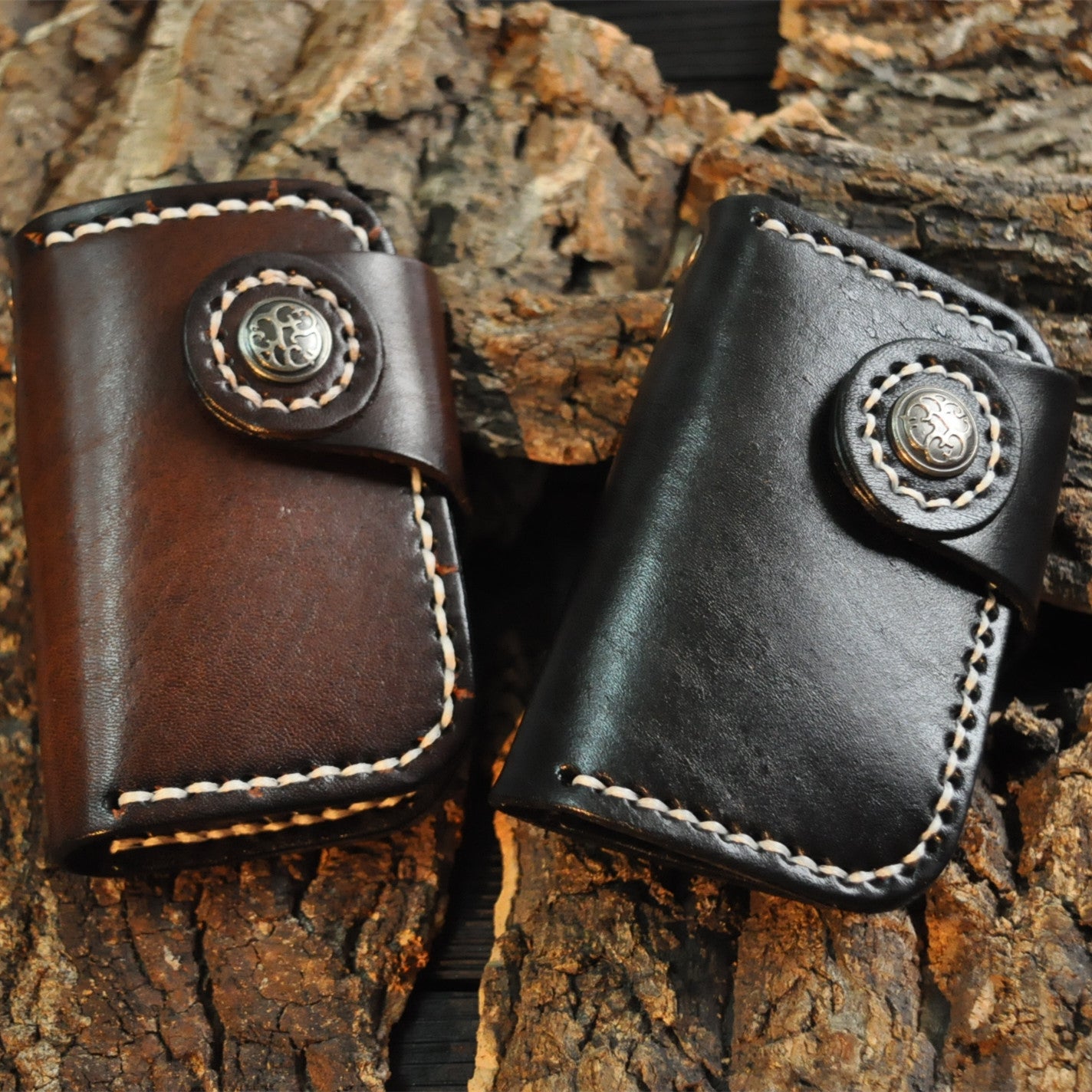 Handgemachtes Schlüssel-Etui aus Rindsleder