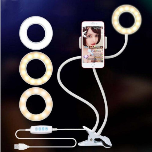 LED Selfie Ringlicht mit Handyhalterung