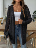 Luftiger Strick-Cardigan mit Lochmuster