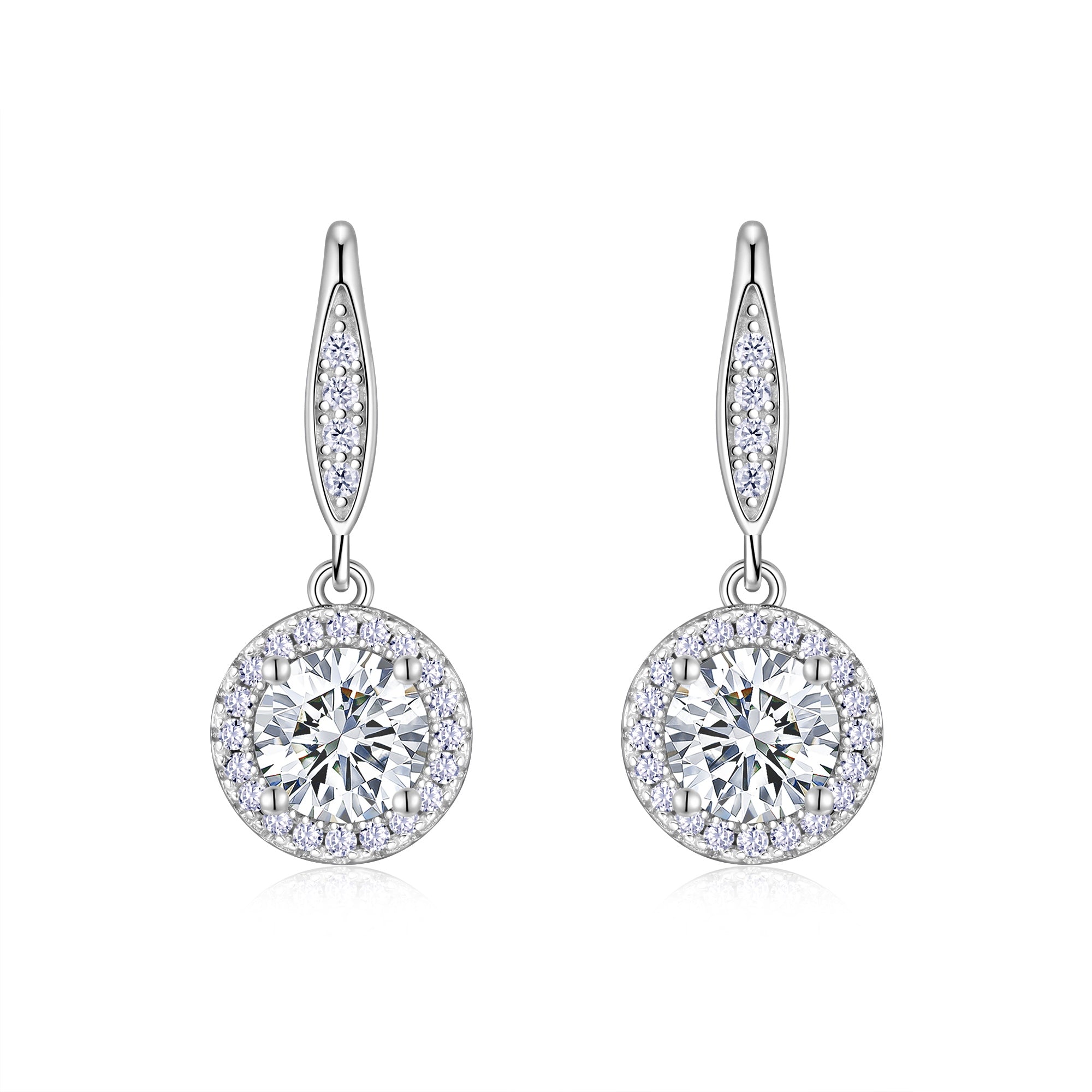 Moissanit-Ohrhänger «Halo» 1 ct · 925 Silber