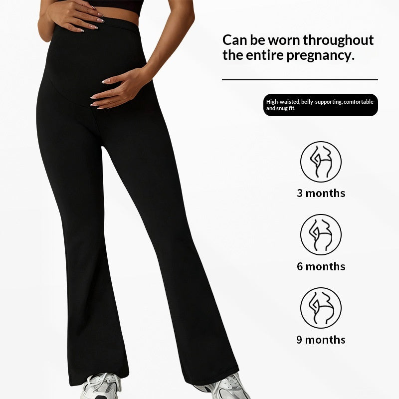 Umstands-Leggings mit hoher Taille und ausgestelltem Bein
