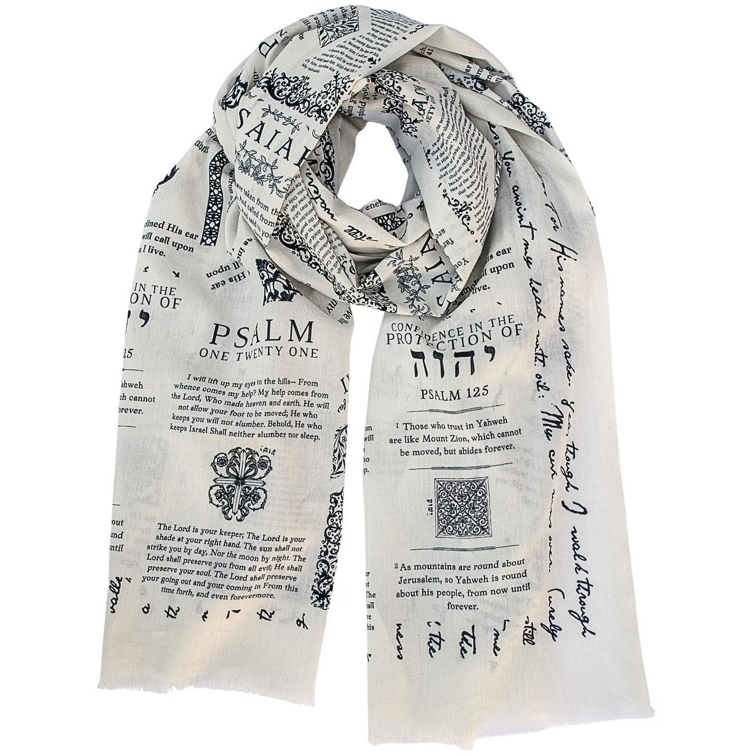Personalisierbarer Schal mit Sutra-Text