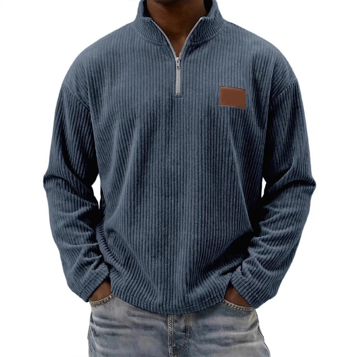 Retro-Cordonpullover mit Stehkragen – Bild 3 | LuxeStyle