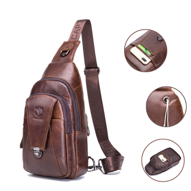 Herrenuhren Leder Crossbody Tasche – Bild 3 | LuxeStyle