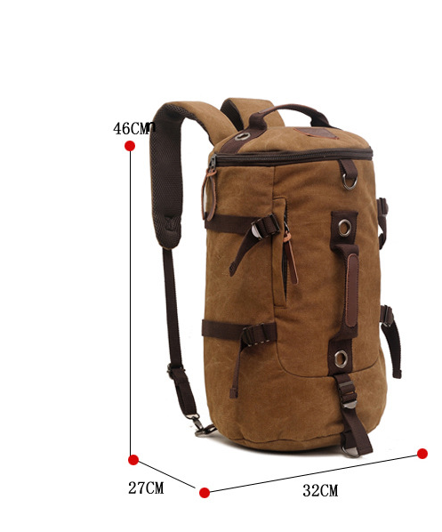 Kletterrucksack aus Canvas, braun | LuxeStyle