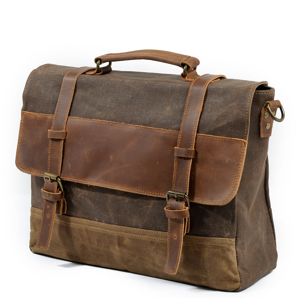 Aktentasche aus Ölwachs-Canvas und Leder – Bild 6 | LuxeStyle