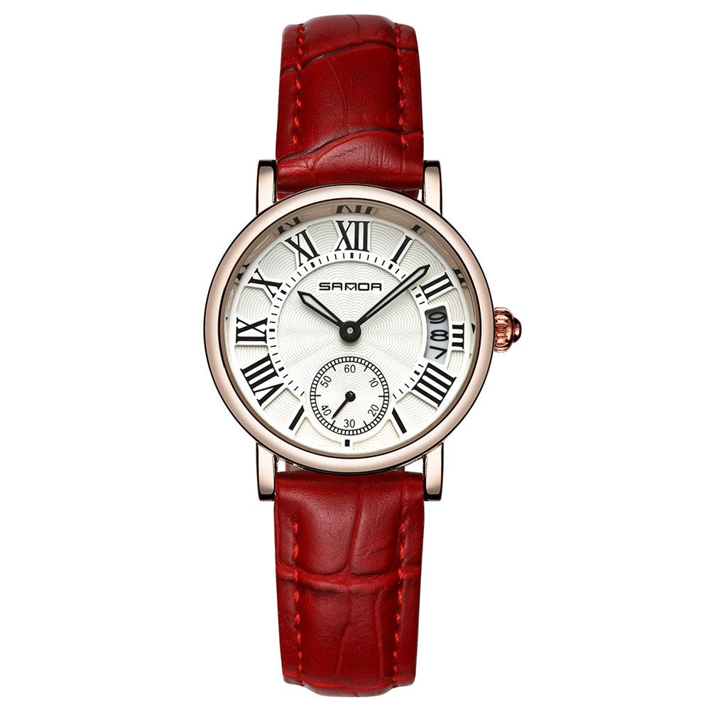 Wasserdichte Damenuhr mit Lederarmband – Bild 10 | LuxeStyle