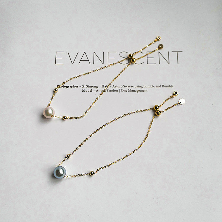 Seewasserperle-Hanf-Armband 14K Gold