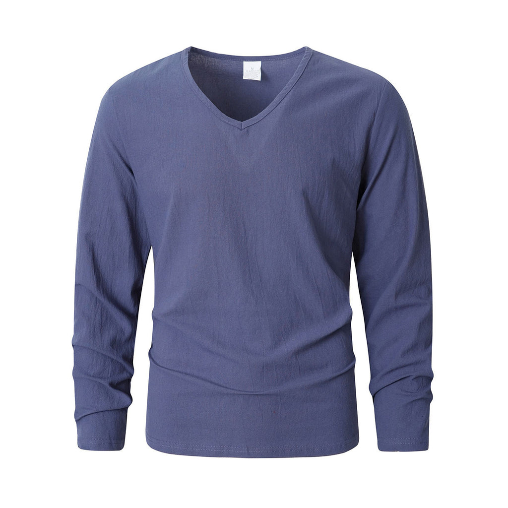 Leinen-Pullover mit V-Ausschnitt – Bild 5 | LuxeStyle