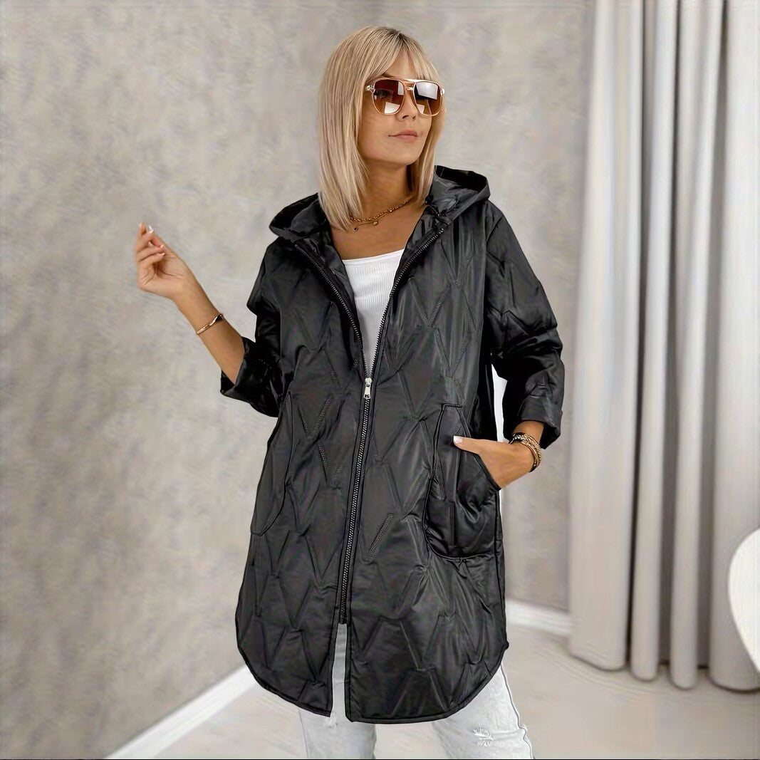 Weitläufiger, mit Kapuze, schwarzer Mantel – 1XL-5XL – Bild 3 | LuxeStyle