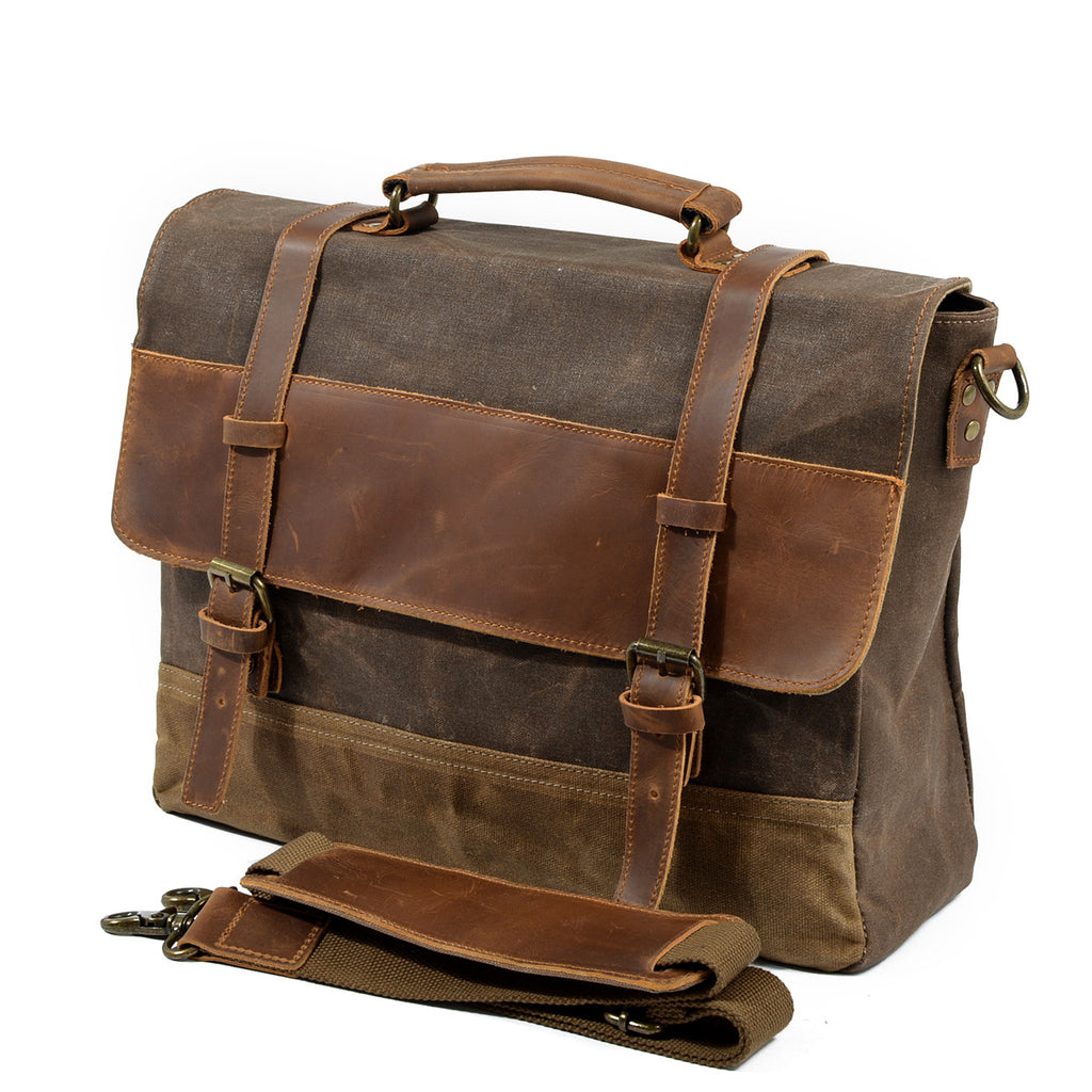 Aktentasche aus Ölwachs-Canvas und Leder – Bild 2 | LuxeStyle