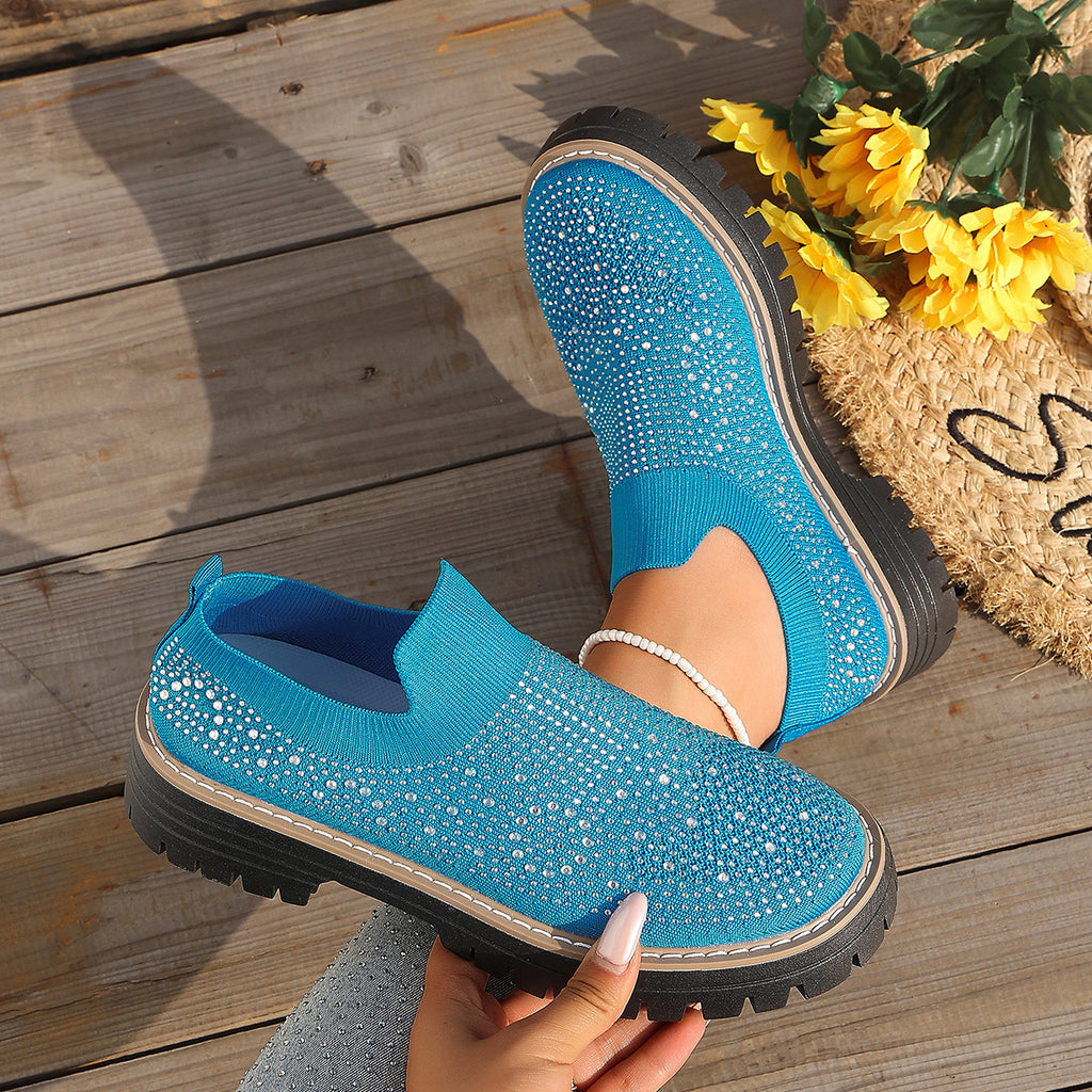 Glitzer-Sneaker mit Chunky Heel