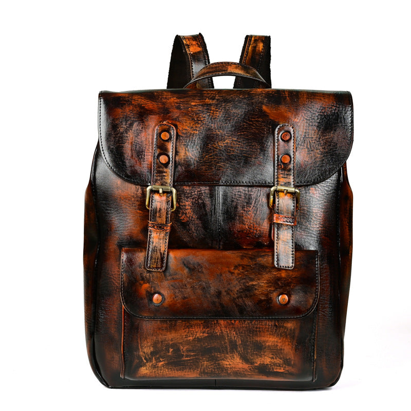 Retro-Rucksack aus Rindsleder