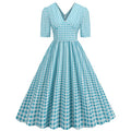 Vintage Maxi-Kleid mit Taillengürtel