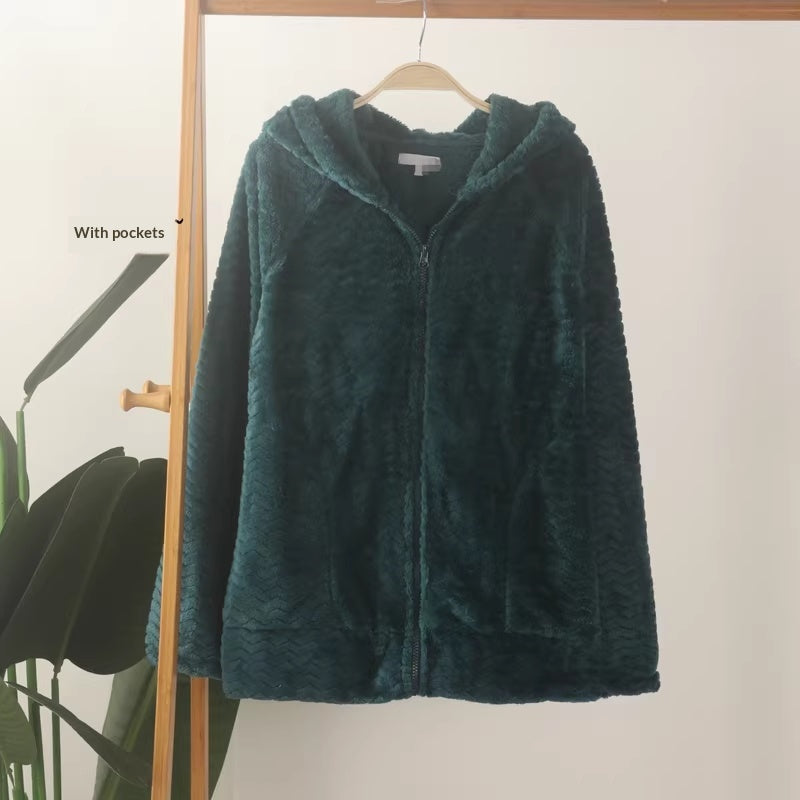 Gefütterter Coral Fleece Loungewear-Hoodie