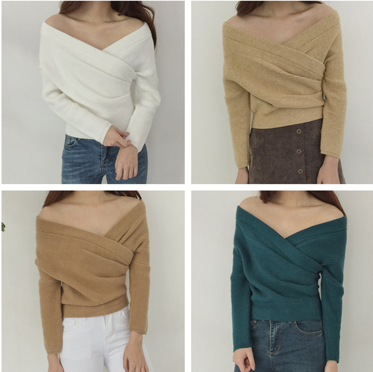 Slim-Fit Strickpullover mit V-Ausschnitt