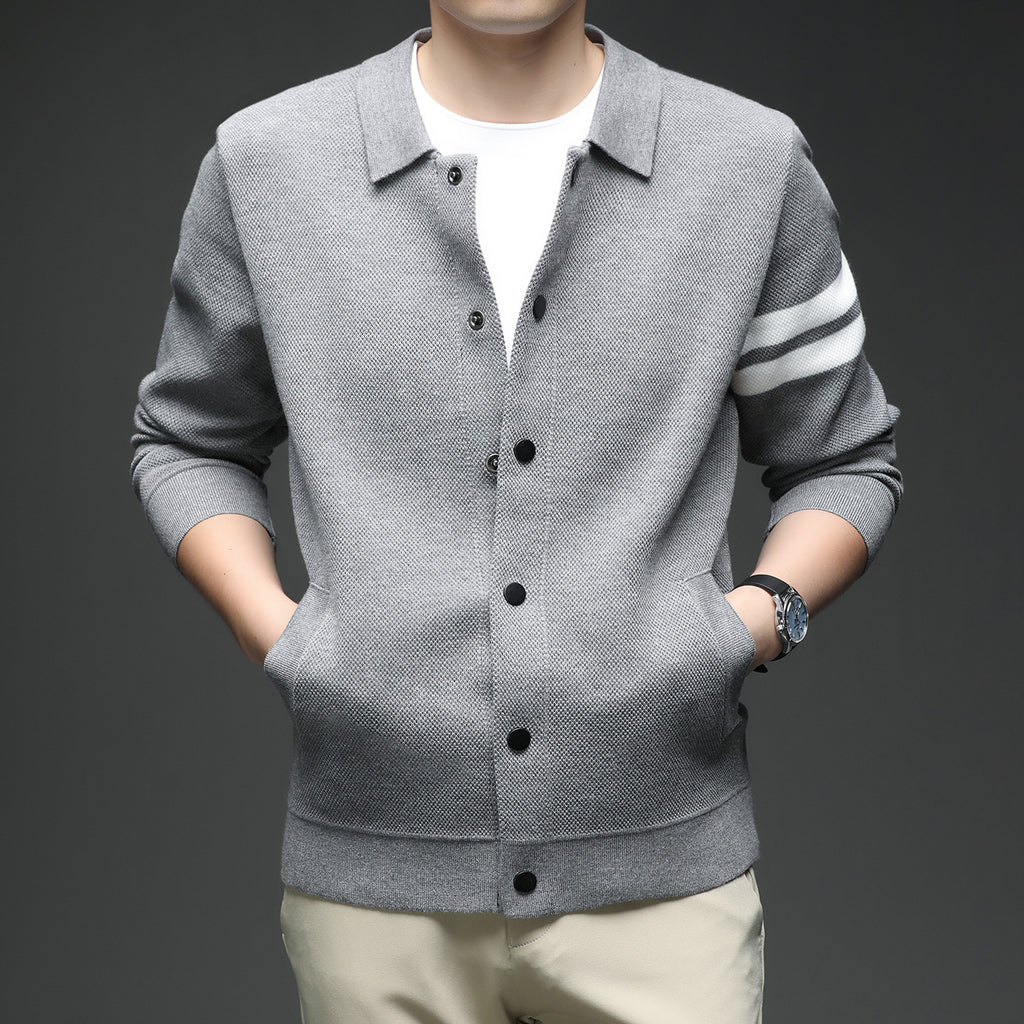 Strick-Cardigan mit Revers für Herren – Bild 8 | LuxeStyle