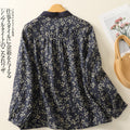 Langarm-Shirt mit Blumenprint aus Ramie