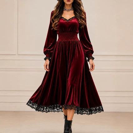 Herbstliche Patchwork-Kleid | LuxeStyle