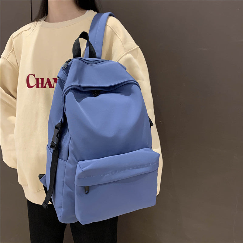 Einfarbiger Nylon-Rucksack mit 3‑D‑Tasche – Bild 11 | LuxeStyle