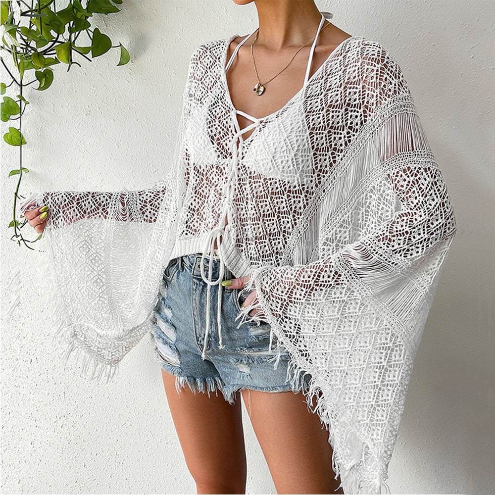 Strand-Cover-up mit Muschelmuster