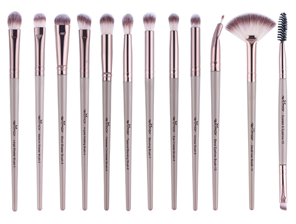 12-teiliges Make-up Pinselset für Augen & Gesicht – Bild 2 | LuxeStyle