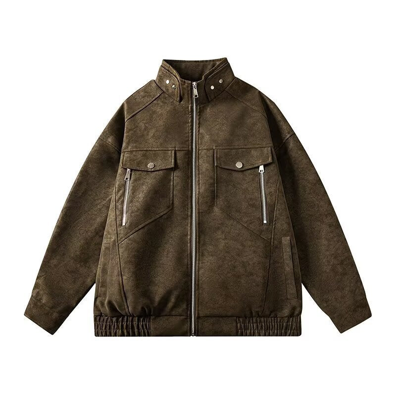 Herren Retro-Schlangenleder-Matte Jacke