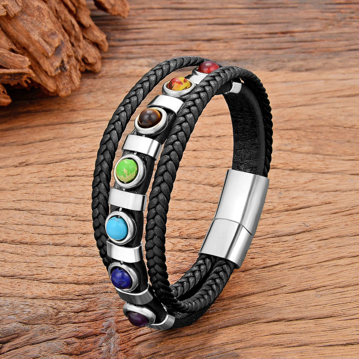 Buntes mehrlagiges Lederarmband mit Perlen – Bild 7 | LuxeStyle