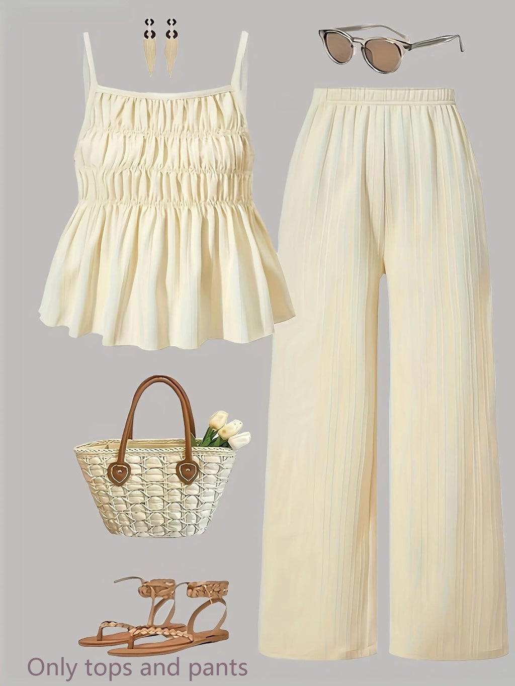Casual-Set mit Ruché-Textur