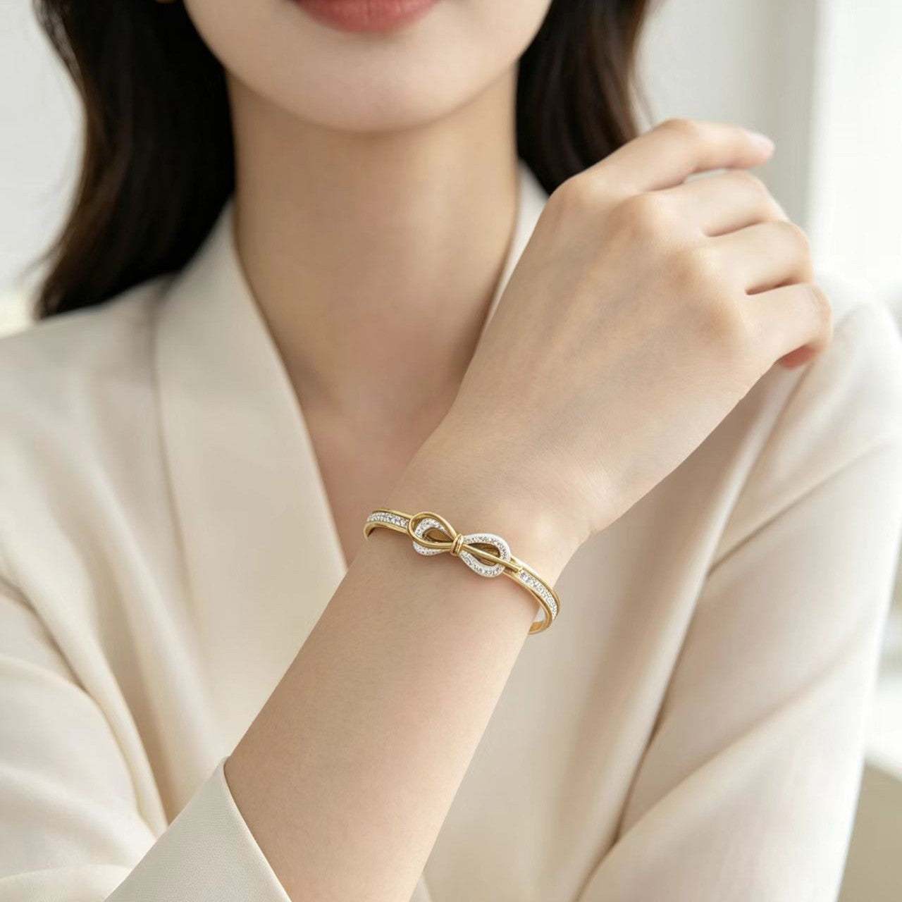 Titan-Stahl Armband mit Schleife