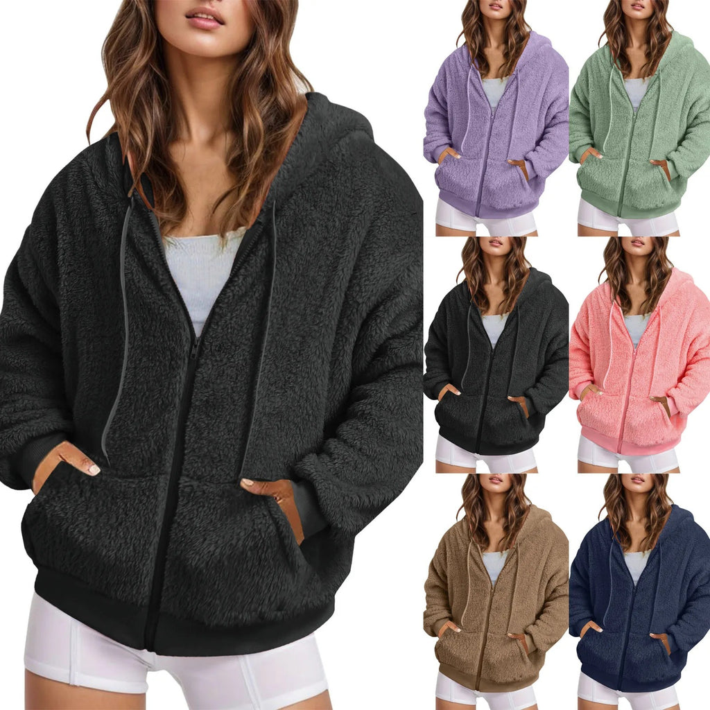 Langer Hoodie aus weichem Baumwoll-Samt – Ansicht 6